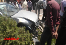 گزارش تصویری از تصادف خودری سواری در زابل
