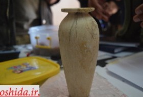گزارش تصویری: کشف جام مرمری بی نظیر در یک گور شهرسوخته سیستان