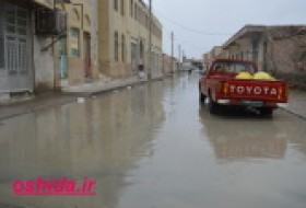 گزارش تصویری/آبگرفتگی معابر و سرازیر شدن آبهای سطحی در خیابانهای زابل