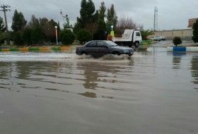 آب گرفتگی خیابان های زابل  بعد از بارش باران+تصاویر