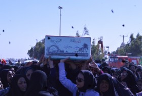 مراسم تشییع و خاکسپاری 2شهید گمنام در شهربنجار برگزار شد+تصاویر