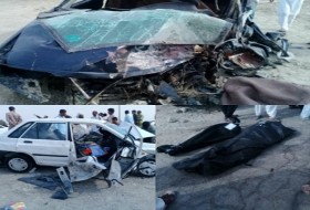 ۱۰ کشته و زخمی حاصل برخورد سه دستگاه خودرو در محور زابل به زاهدان