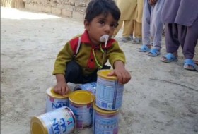 توزیع 72 قوطی شیر خشک بین خانواده های نیازمند سیستانی