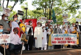 (تصاویر) حمایت از ملت فلسطین در ژاپن